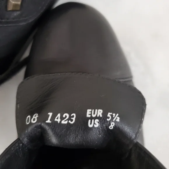 Mephisto Black Leather Round Toe Chunky Heel Velcro Strap Women's Shoe 5 1/2 8 - Picture 13 of 15